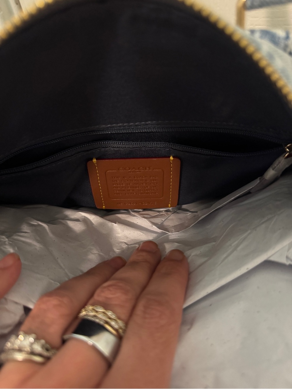 Coach Rowan Large Satchel in Loved Denim - Picture 5 of 6